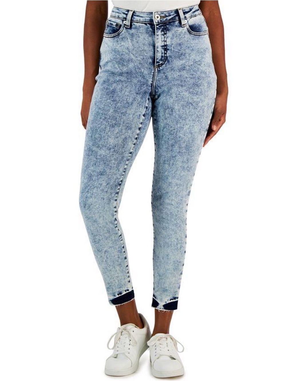 INC International Concepts Light Blue Straight Leg Jeans with Dark Hem